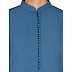 Modest Kurti with potli buttons neck design- French Blue Modest Kurti with potli buttons neck design- French Blue
